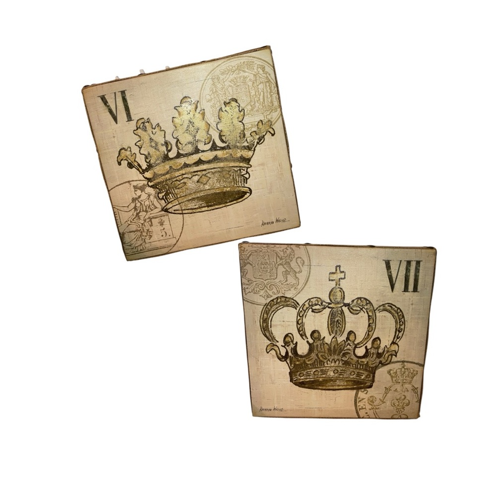 Claude Monet Gold and Cream Ornate Crown Art & Decals by Katheryn White